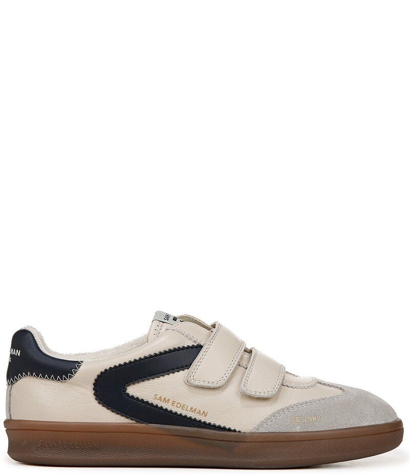 サムエデルマン レディース ボトムス カジュアルパンツ スニーカー スエード レザー Sam Edelman Talia Gum Sole Leather Suede Dual Strap Street Retro Sneakers Ivory HazelSt
