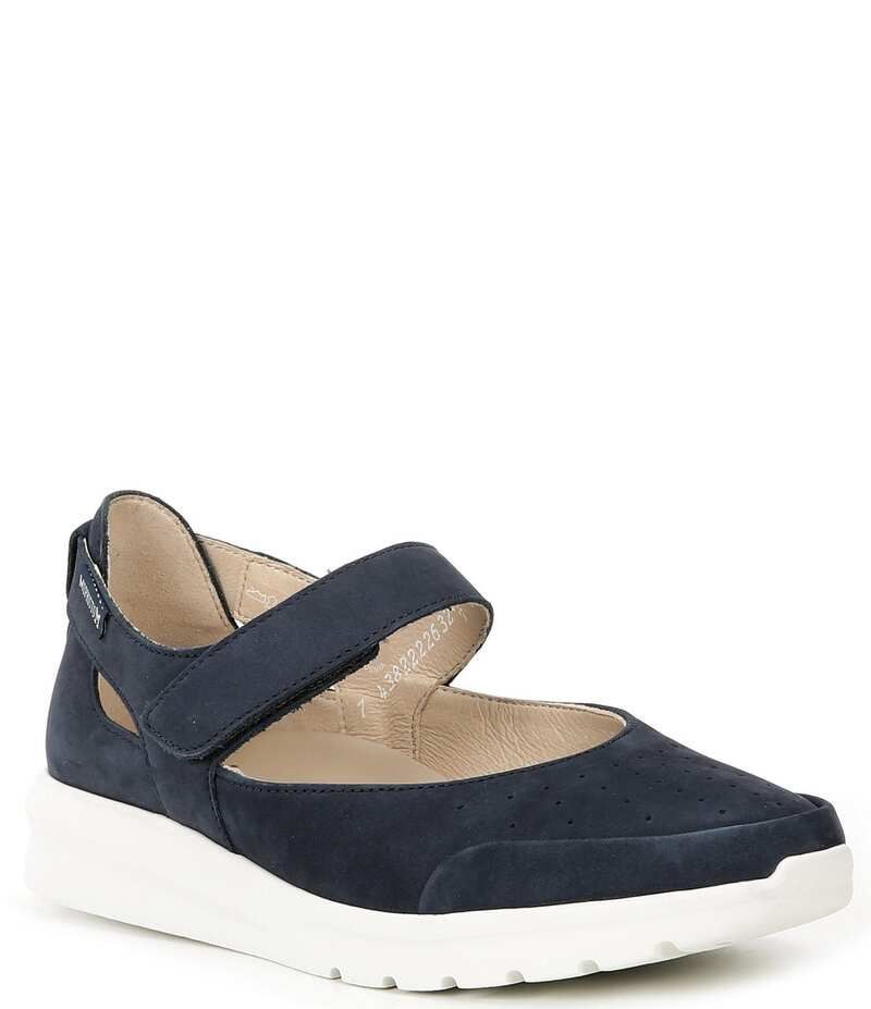 メフィスト レディース シューズ パンプス スエード Mephisto Marsia Nubuck Suede Mary Jane Flats Navy ネイビー