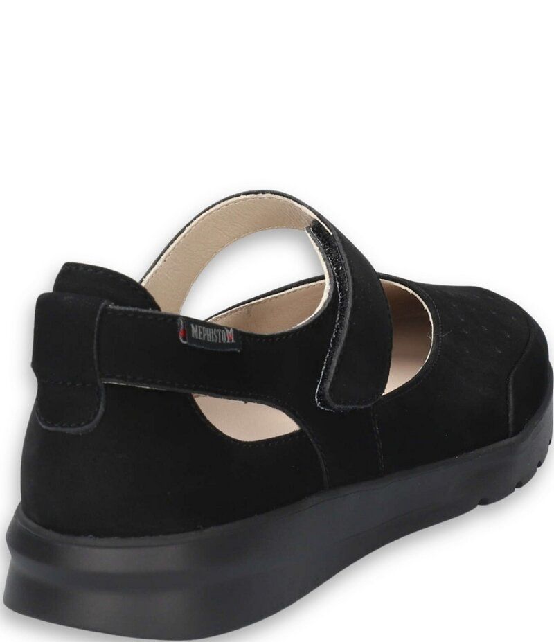 メフィスト レディース シューズ パンプス スエード Mephisto Marsia Nubuck Suede Mary Jane Flats Black ブラック