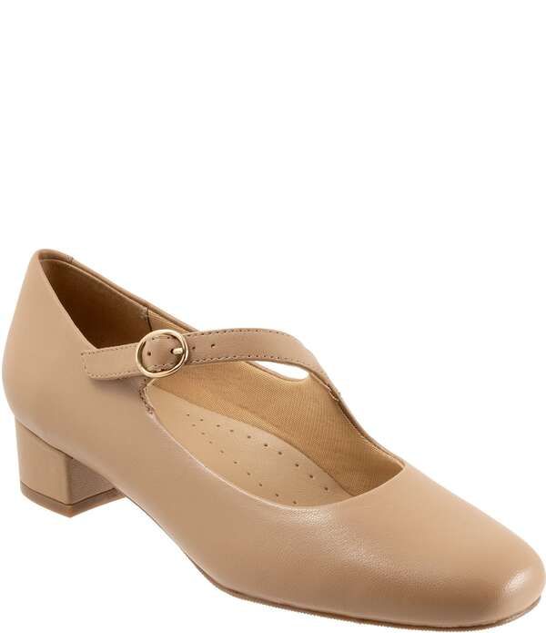 トロッターズ レディース シューズ パンプス アシンメトリー レザー Trotters Desna Leather Asymmetrical Mary Jane Pumps Beige ベージュ