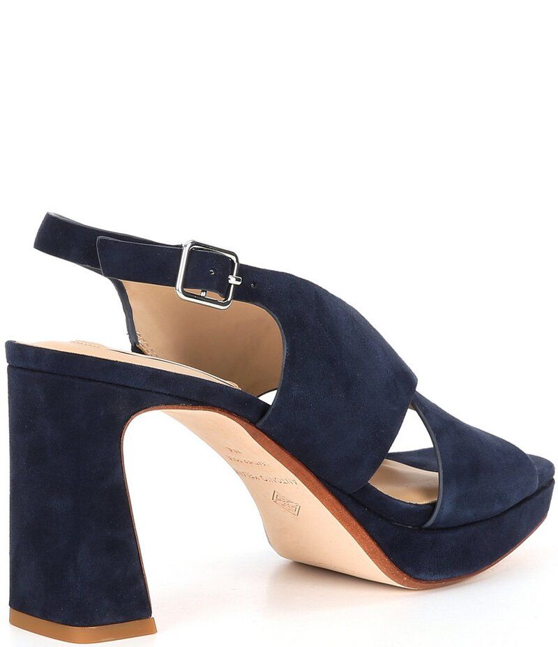 アントニオ メラーニ レディース シューズ サンダル プラットフォーム スエード Antonio Melani Dana Suede Platform Xband Slingback Sandals Vessel Blue ブルー