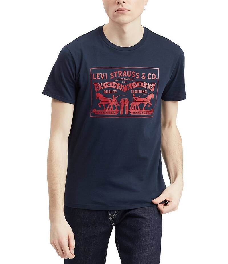 リーバイス メンズ トップス シャツ Tシャツ 半袖 グラフィック LevisR 2Horse Graphic ShortSleeve TShirt Dress Blues