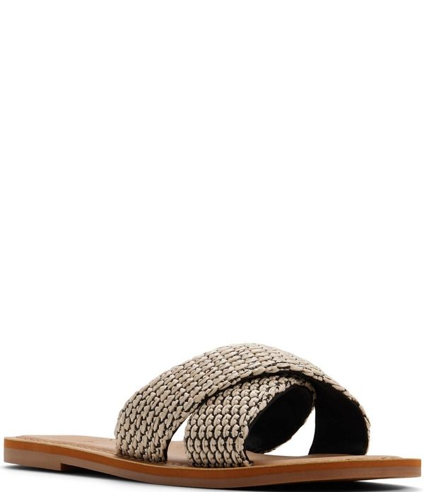 ロキシー レディース シューズ サンダル Roxy Andreya Woven Raffia Cross Band Slide Sandals Black ブラック