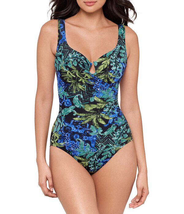 ミラクルスーツ レディース トップス ワンピース キャップ ケープ Miraclesuit Gasparilla Escape Molded Cups Underwire Tank One Piece Swimsuit Black Multi ブラック 38,870円
