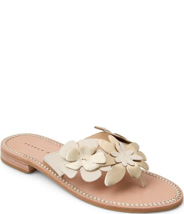 ジャックロジャース レディース シューズ サンダル レザー Jack Rogers Talahi Leather Flower Thong Sandals IvoryPlatinum アイボリー