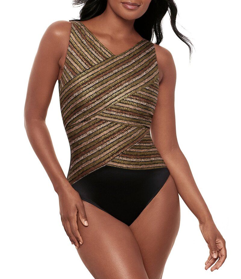 ミラクルスーツ レディース トップス ワンピース ハイネック Miraclesuit Sparkle Sands Brio High Neck Underwire One Piece Swimsuit BlackMulti ブラック