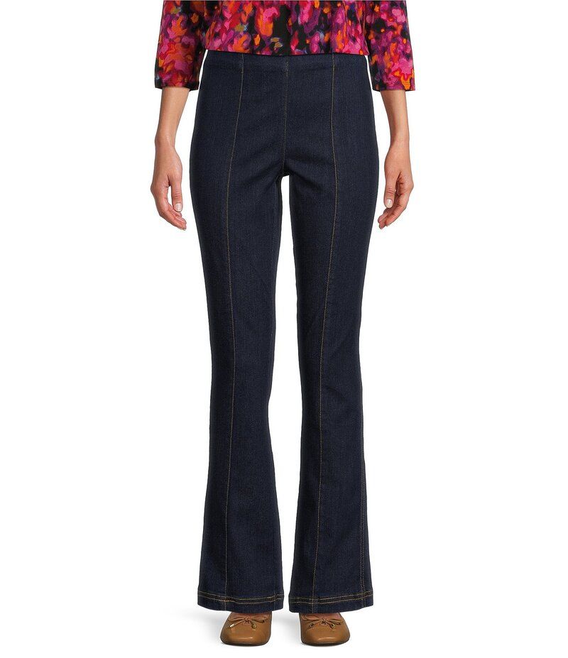 イントロ レディース ボトムス カジュアルパンツ ハイウエスト フレア プチ Intro Petite Size Nia Slimming High Waist Gold Tone Stitching Detail PullOn Flare Leg Pant 14,686円