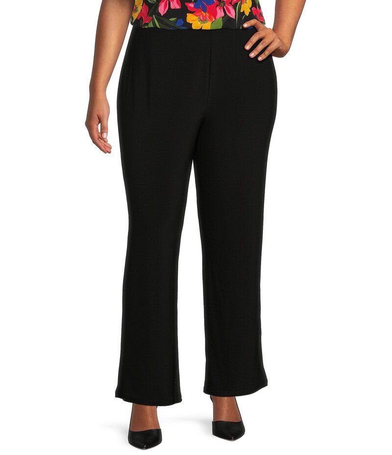 インベストメンツ レディース ボトムス カジュアルパンツ ストレート プラスサイズ パンツ Investments Plus Size Soft Separates Elastic Waist Tapered Straight Leg PullOn Pants