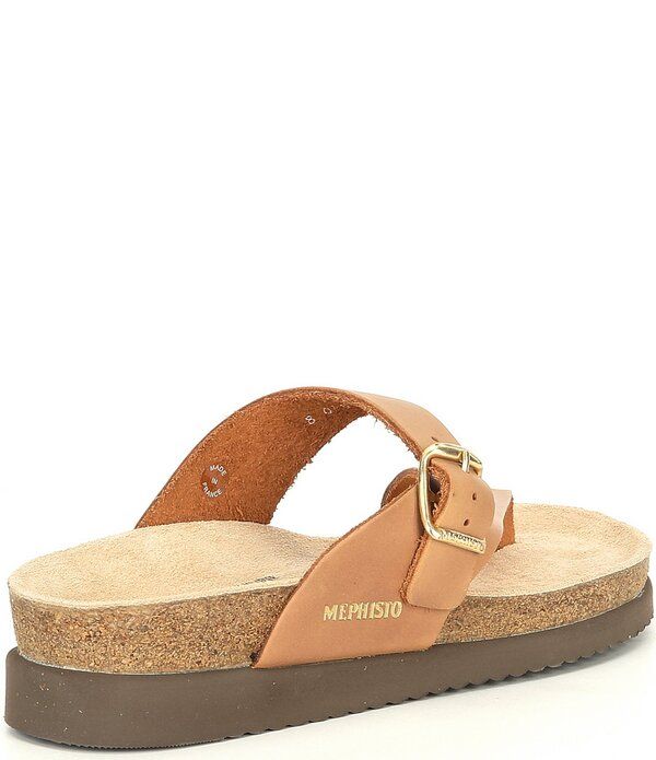 メフィスト レディース シューズ サンダル レザー Mephisto Helen Leather Thong Sandals Camel キャメル