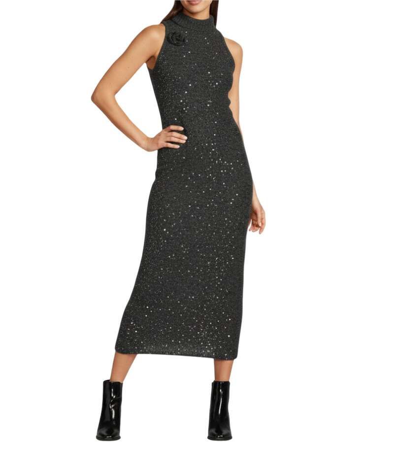 マレーラ レディース トップス ワンピース タートルネック ウール セーター スパンコール ノースリーブ ニット マキシ Marella Ilsalpaca Wool Blend Sequin Kniturtleneck Sleeveless Bodycon