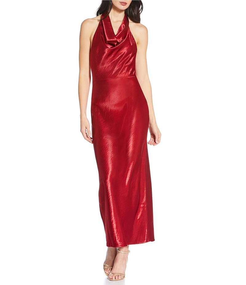 ルーシーパリ レディース トップス ワンピース ミディ サテン ノースリーブ ホルター Lucy Paris Debbie Satin Halter Neck Sleeveless Chemise Midi Dress Red レッド 7,686円