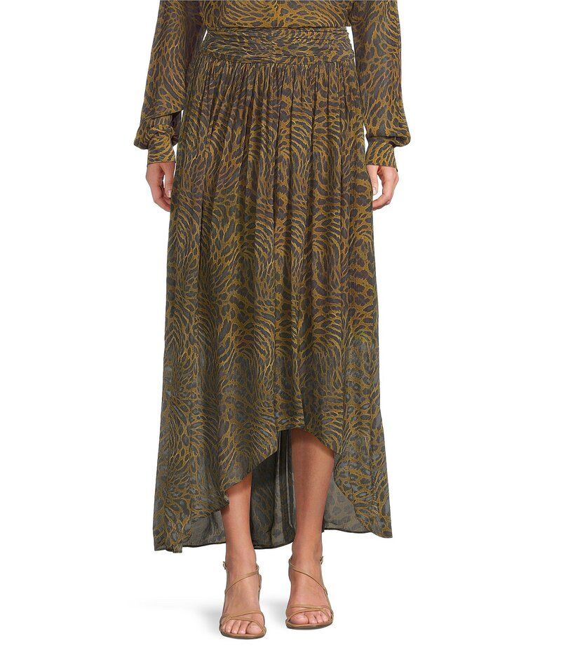 イロ レディース ボトムス スカート アシンメトリー プリント IRO Calesa Coordinating Leopard Print Mid Rise Asymmetrical HighLow Skirt Multico Leopard Ocre マルチ 23,944円