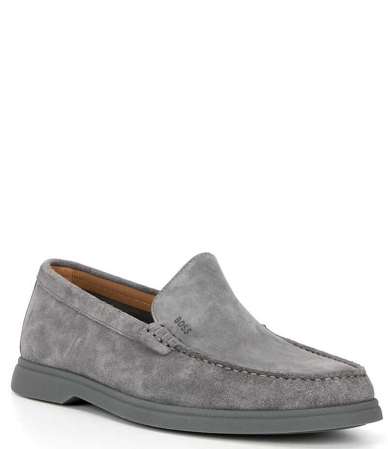 ヒューゴボス メンズ シューズ スリッポン・ローファー スエード ローファー Hugo Boss Mens Sienne Suede Loafers Grey グレー
