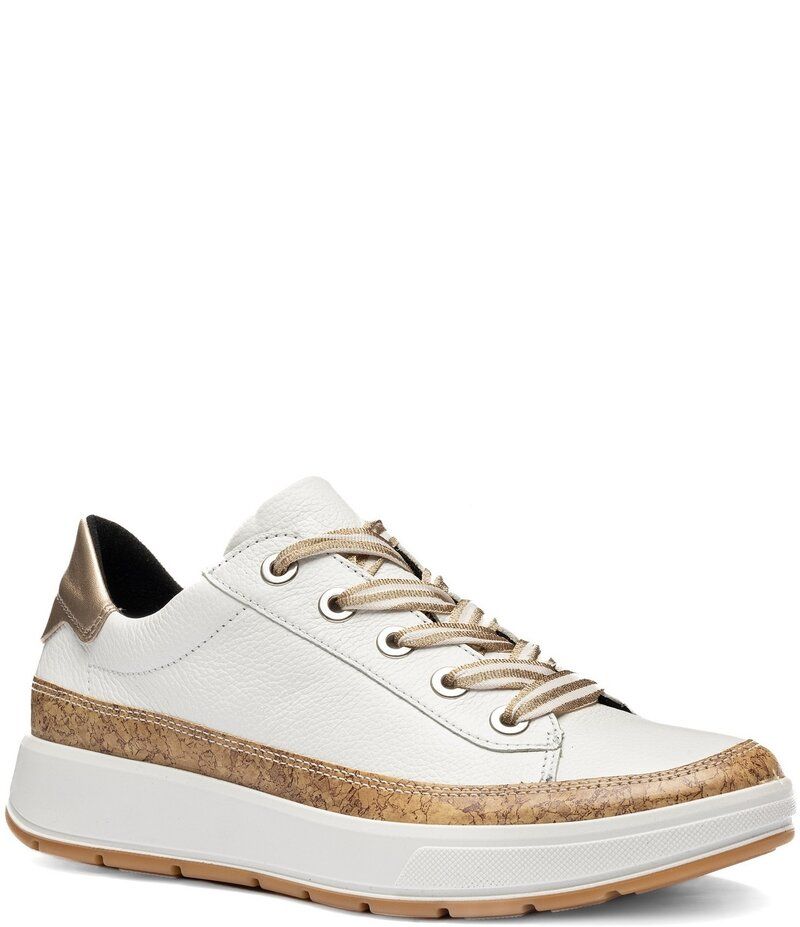 アラ レディース シューズ スニーカー レザー ara Rem Leather Cork Accent Sneakers WhiteSand ホワイト