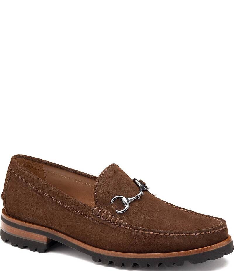 ジョンストンアンドマーフィー メンズ シューズ スリッポン・ローファー スエード ローファー Johnston Murphy Collection Mens Baldwin Suede Lug Bit Buckle Loafers Brown ブラウン