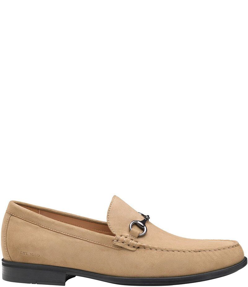ジョンストンアンドマーフィー メンズ シューズ スリッポン・ローファー スエード ローファー Johnston Murphy Mens Harrison Suede Bit Buckle Loafers Taupe トープ