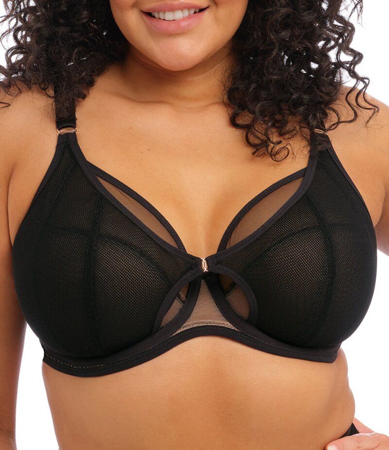 エロミ レディース アンダーウェア ブラジャー Elomi Kintai Underwire Plunge Bra Black ブラック