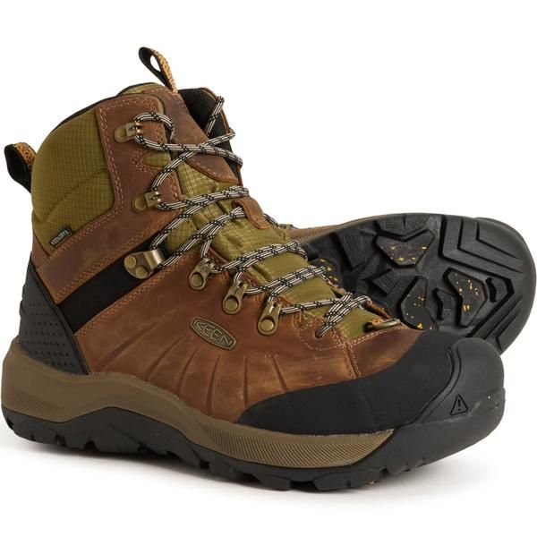 キーン メンズ シューズ ブーツ・レインブーツ レザー Keen Revel IV Mid Polar Hiking Boots Waterproof Insulated Leather For Men BisonOrange Pepper オレンジ