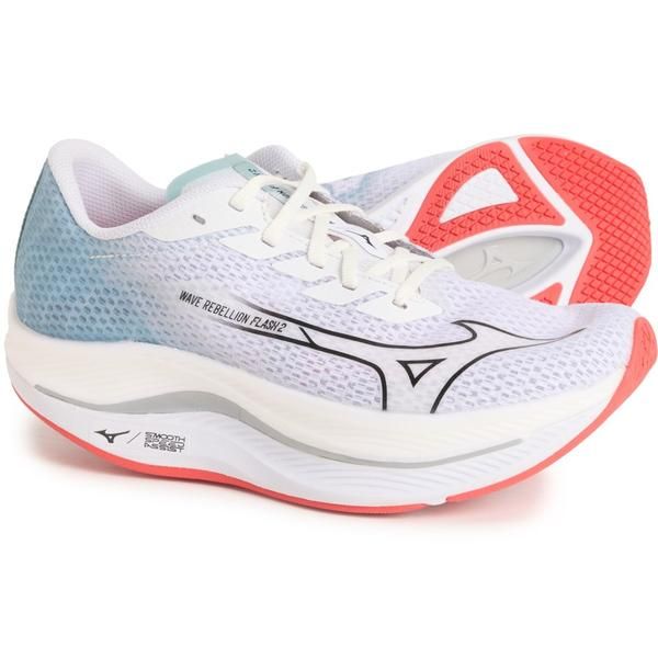 ミズノ レディース シューズ スニーカー Mizuno Wave Rebellion Flash 2 Running Shoes For Women WhiteBlack ホワイト