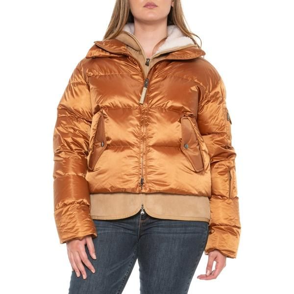 ボグナー レディース アウター ジャケット・ブルゾン ダウン Bogner Lily Down Outdoor Jacket Waterproof Insulated Lambskin Chestnut