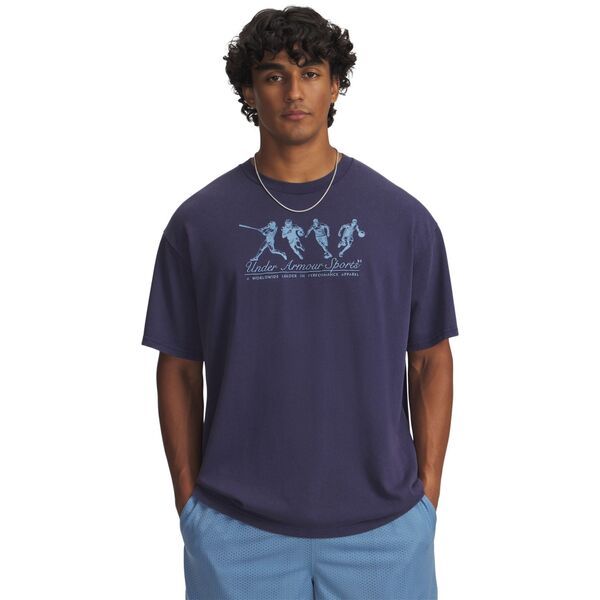 アンダーアーマー メンズ トップス Tシャツ Under Armour Mens Heavyweight Athletes Oversized TShirt WASHED NAVY ネイビー