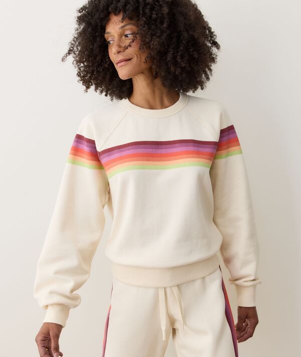 マリーン レイヤー レディース アウター パーカー・スウェット クルーネック シャツ フリース Marine Layer Women s Cloud 9 Fleece Crewneck Sweatshirt Antique White ホワイト