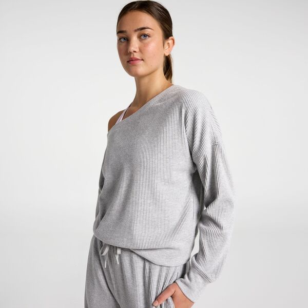 DSG レディース アウター パーカー・スウェット プラスサイズ シャツ DSG Womens Lush Plush Off The Shoulder Shirt Light Heather Grey グレー