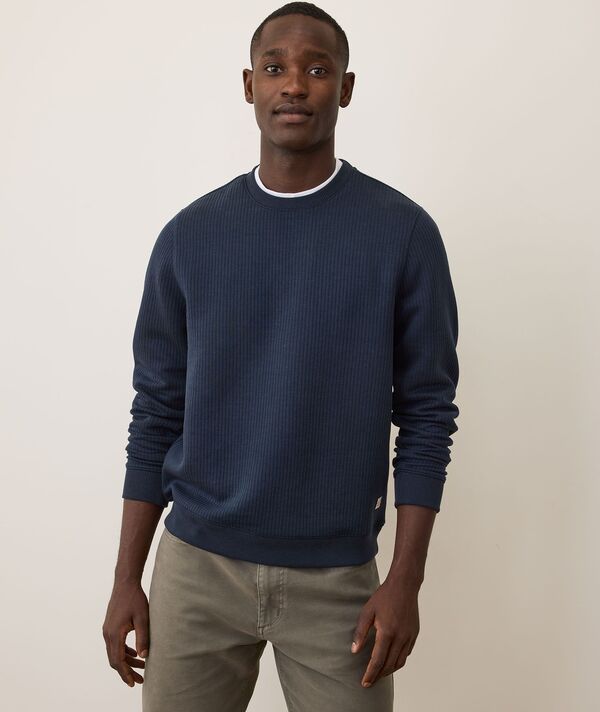 マリーン レイヤー メンズ アウター パーカー・スウェット クルーネック キルティング セーター Marine Layer Mens Corbet Quilted Crewneck Sweater Navy ネイビー