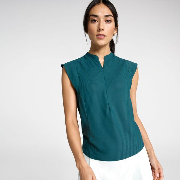 キャリー レディース トップス ポロシャツ キャップ CALIA Womens Golf Renew Cap Sleeve Polo Sea Green グリーン