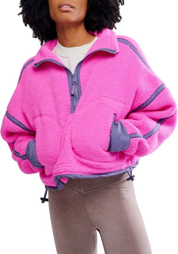 フリーピープル レディース アウター ジャケット・ブルゾン フリース FP Movement Womens Mountain High Fleece 12 Zip Fuschia Flirt フューシャ