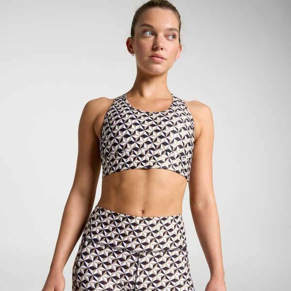 DSG レディース アンダーウェア ブラジャー DSG Womenstrappy Compression Bra Preppy Geo Warm Stone ストーン