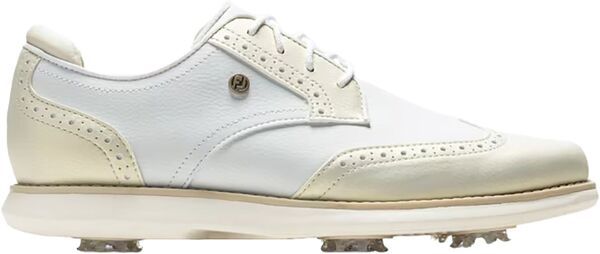 フットジョイ レディース シューズ スニーカー FootJoy Womens Wing Tip Traditionspiked Golf Shoes WhiteWhiteGold ホワイト