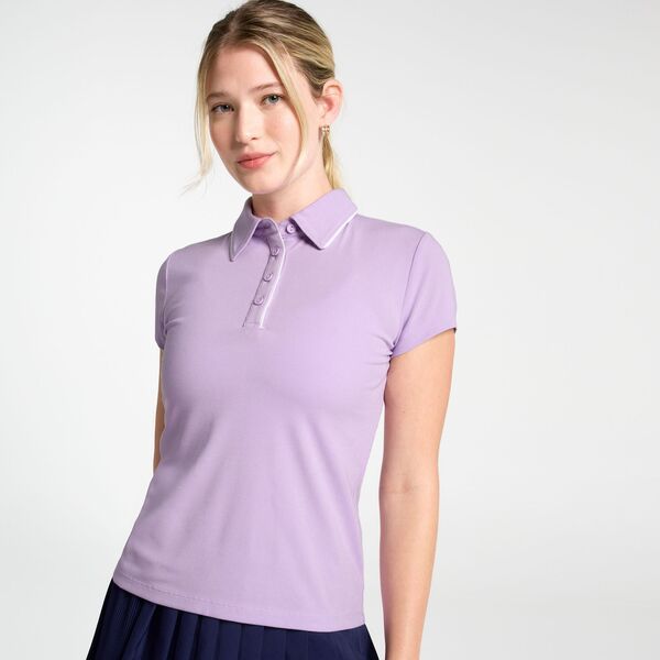 キャリー レディース トップス ポロシャツ CALIA Womens Golf Rib Short Sleeve Polo Purple Lavendar パープル