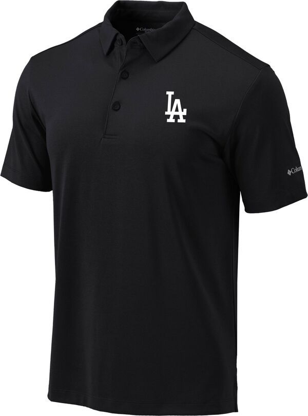 コロンビア メンズ トップス ポロシャツ Columbia Mens Los Angeles Dodgers OmniWick Drive Polo Black ブラック