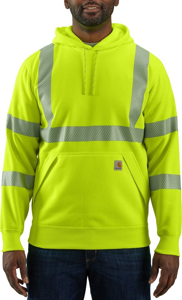 カーハート メンズ アウター パーカー・スウェット シャツ Carhartt Mens HighVisibility Loose Fit Midweight Class 3 Sweatshirt Brite Lime ライム