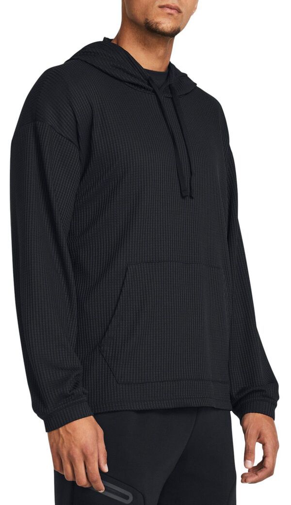 アンダーアーマー メンズ アウター パーカー・スウェット Under Armour Mens Rival Waffle Hoodie BlackWhite ホワイト