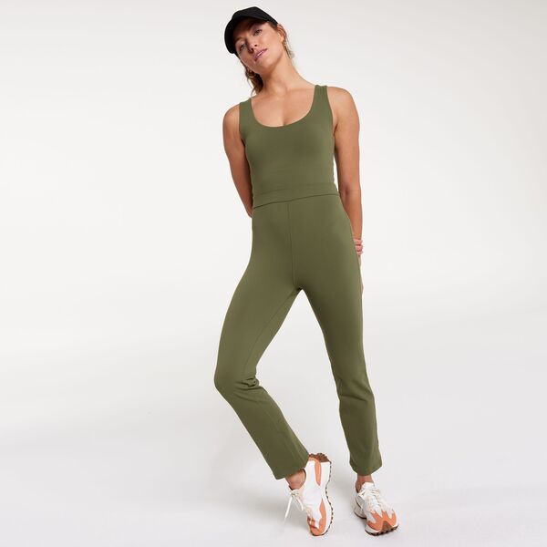 キャリー レディース ボトムス カジュアルパンツ ボディースーツ CALIA Womens Essentials Crop Flare Bodysuit Dark Olive オリーブ