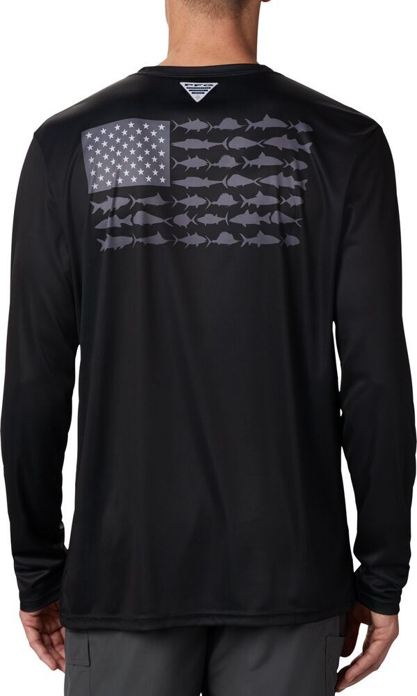 コロンビア メンズ トップス シャツ Columbia Mens PFG Terminal Tackle Fish Flag Long Sleeve Shirt BlackGraphite2 ブラック