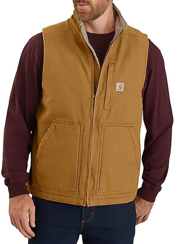カーハート メンズ アウター ジャケット・ブルゾン モックネック ベスト Carhartt MensherpaLined Mock Neck Vest Carhartt Brown ブラウン