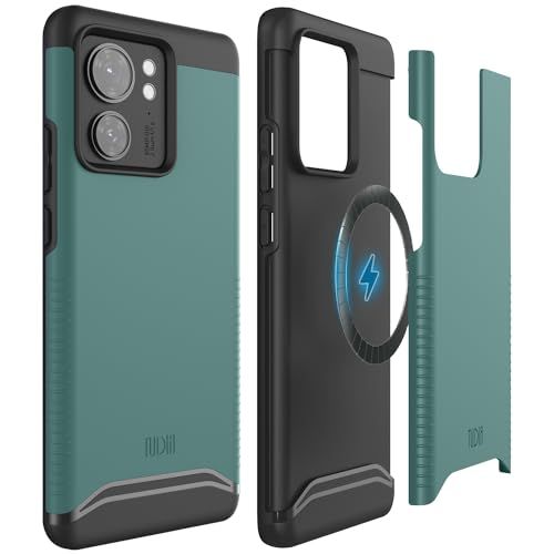 「米軍規格・MagSafe対応」TUDIA Motorola Edge 40 用ケース (2023)、耐衝撃 すり傷防止 薄型 二重層 滑り止め【内蔵マグネット】磁気性携帯電話ケース・マージ - ハンターグリーンt 7012b2e0