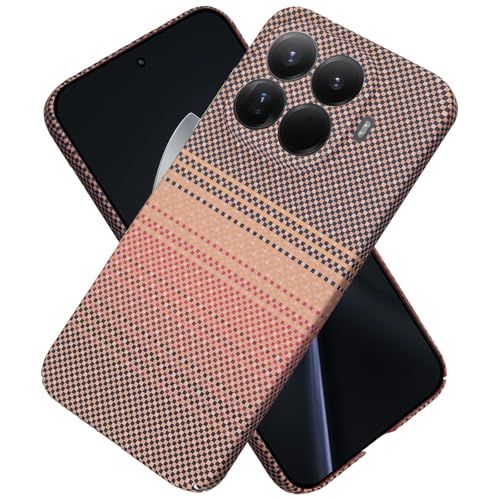 【Moilyo】Xiaomi 15T Pro用 ケース アラミド繊維製 極薄・軽量型 耐衝撃 シャオミ ミー 15t プロ 用 スマホカバー 指紋防止 カーボン調 耐久 全面保護ケース mi15tPro カバー(Sunset Gold)t 09bf43f7