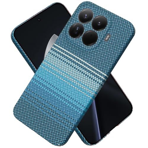 【Moilyo】Xiaomi 15T Pro用 ケース アラミド繊維製 極薄・軽量型 耐衝撃 シャオミ ミー 15t プロ 用 スマホカバー 指紋防止 カーボン調 耐久 全面保護ケース mi15tProカバー(Moonrise Blue)t cac6f663