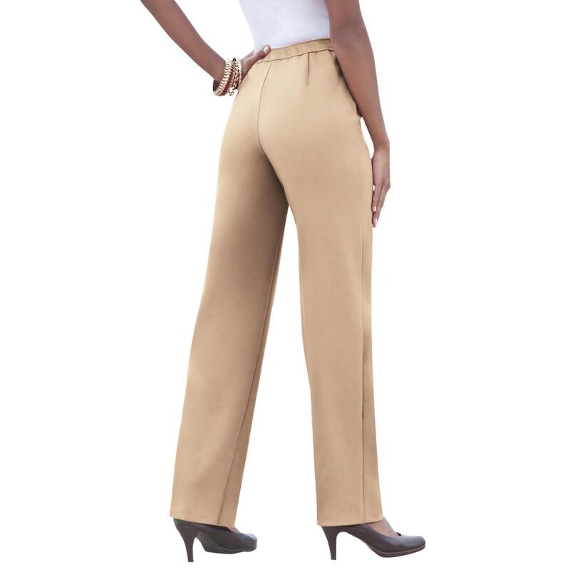 ロアマンズ レディース ボトムス カジュアルパンツ ストレート プラスサイズ プチ Roamans Womens Plusize Petite Classic Bend Over Pant Woven PullOn Straight Leg Pant New