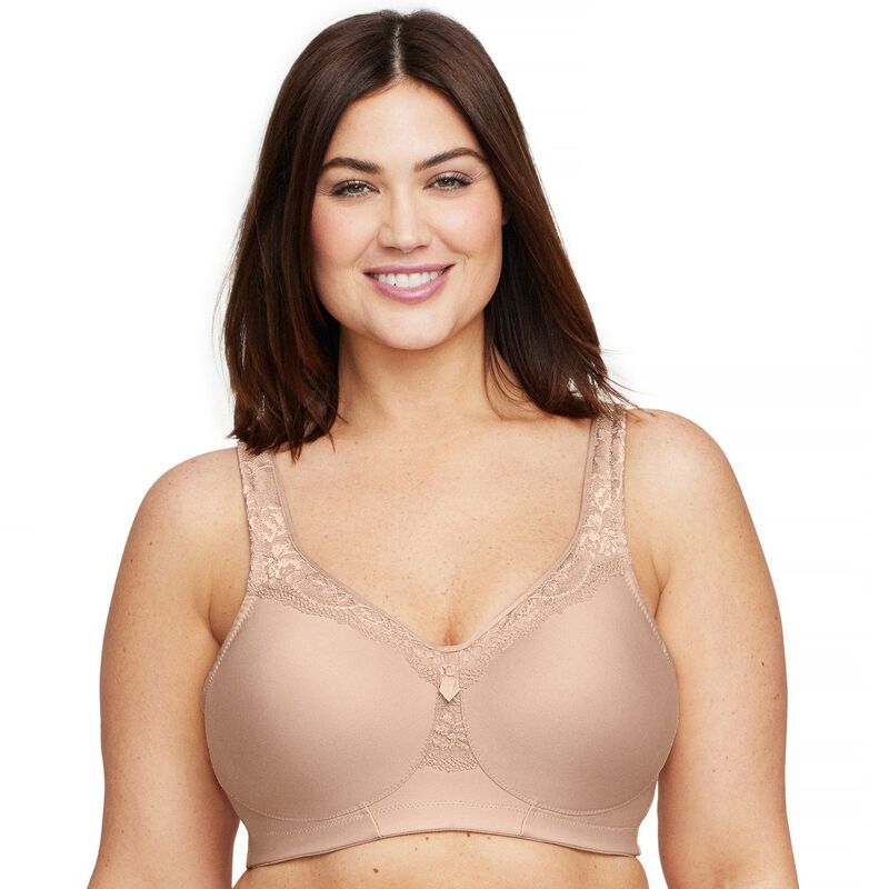 グラマライズ レディース アンダーウェア ブラジャー Glamorise MagicLift Seamless Everyday Wireless Bra 1007 Cafe