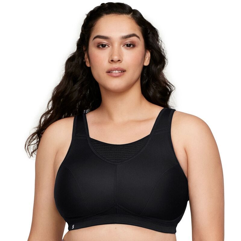 グラマライズ レディース アンダーウェア ブラジャー プラスサイズ Plusize Glamoriselite Performance MediumImpact Camisole Sports Bra 1067 Black ブラック