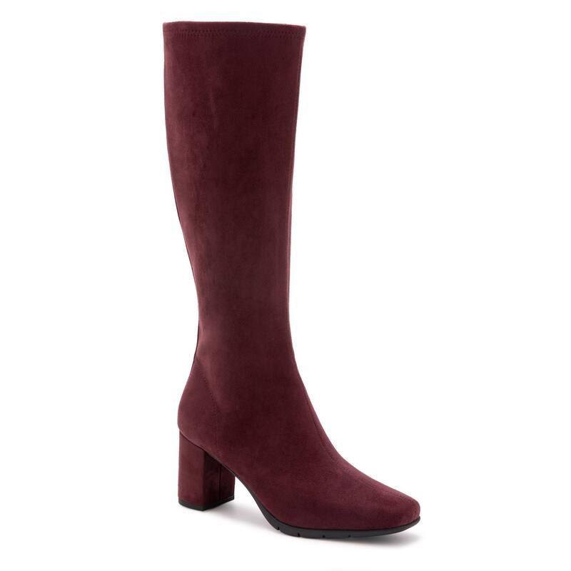 エアロソールズ レディース シューズ ブーツ・レインブーツ ヒール Aerosoles Micah Womens Higheel Riding Boots Fig Faux Suede