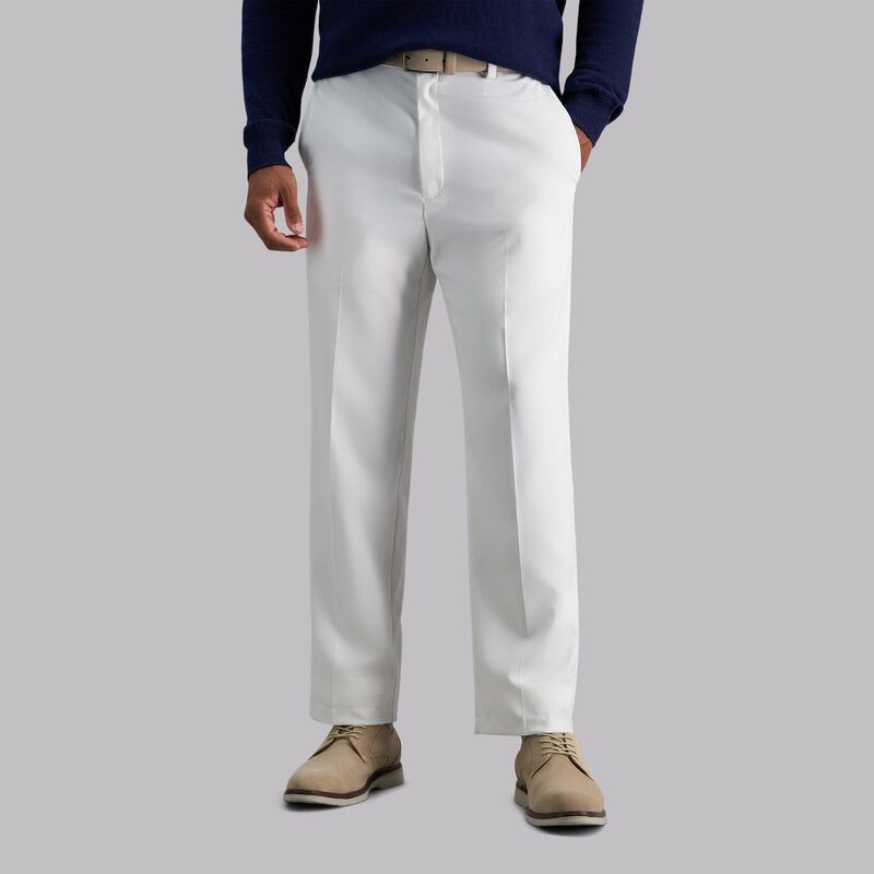 ハガー メンズ ボトムス カジュアルパンツ Mens Haggar Cool 18 PRO ClassicFit WrinkleFree FlatFront Expandable Waist Pants White ホワイト
