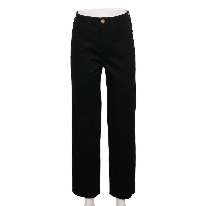 LC Lauren Conrad レディース ボトムス デニムパンツ ジーンズ Womens LC Lauren Conrad Super High Rise True Straight Raw Hem Jeans Black ブラック