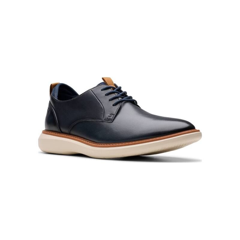 クラークス メンズ シューズ オックスフォード レザー Clarks Brantin Plain Mens Leather Casual Shoes Blue ブルー