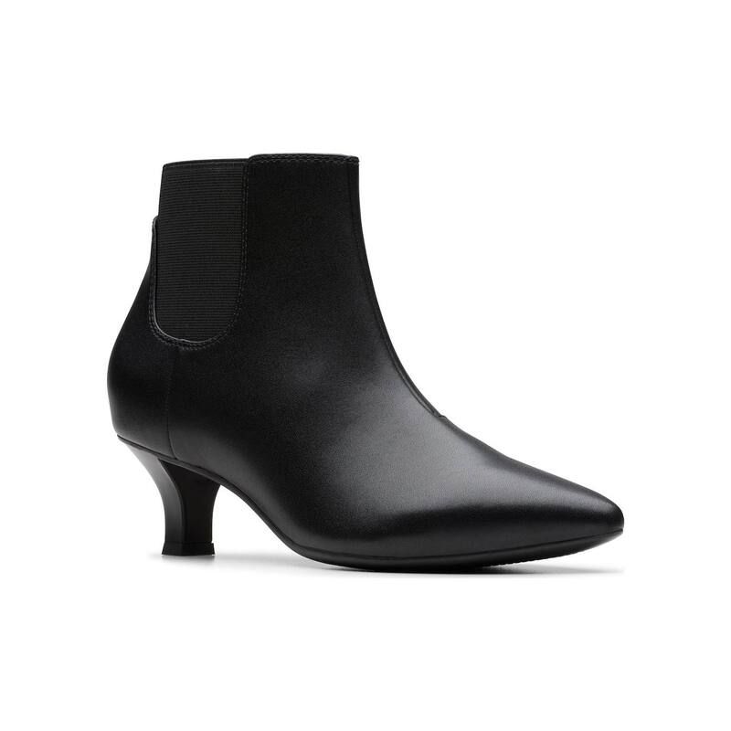 クラークス レディース シューズ ブーツ・レインブーツ アンクル ヒール Clarks Kepley Erin Womens Block Heel Ankle Dress Boots Black Leather ブラック